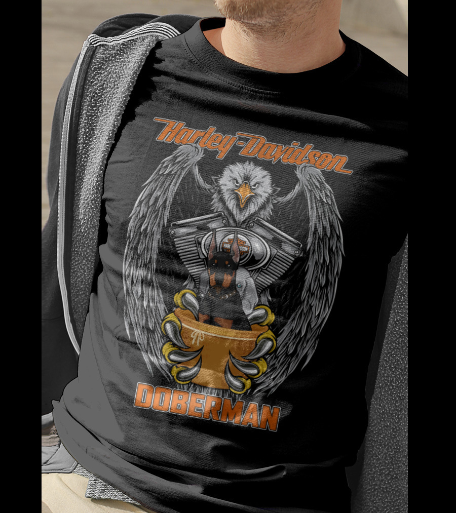 Harley Davidson Doberman Eagle Engine T-Shirt