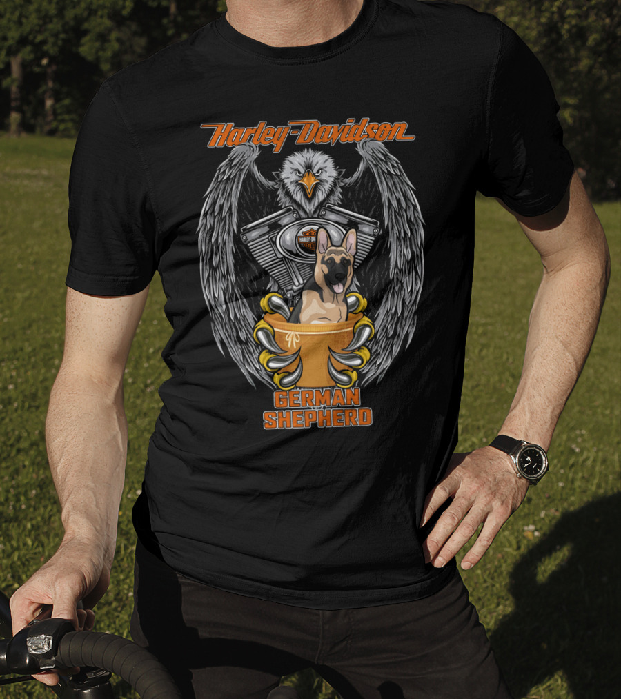 Harley Davidson German Shepherd Eagle Engine T-Shirt