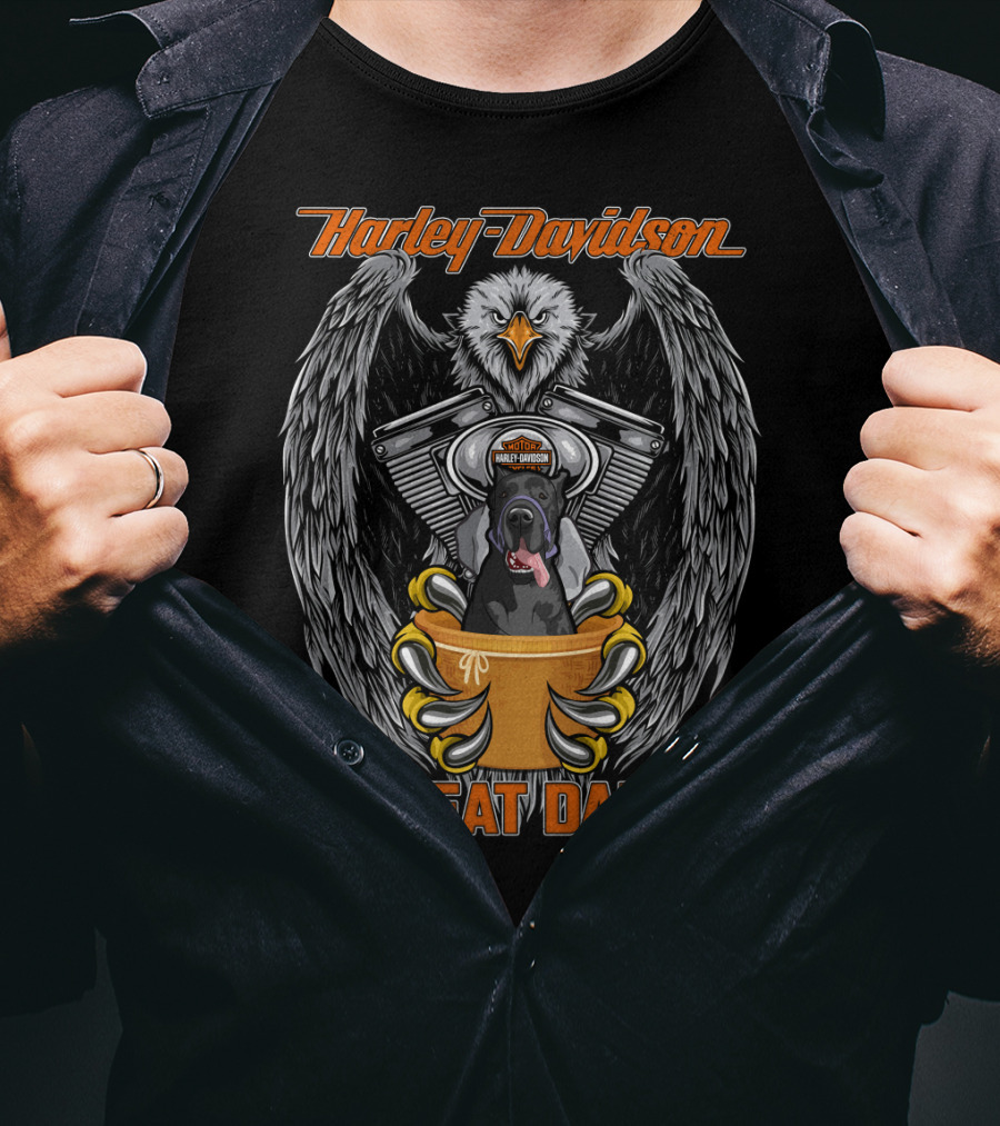 Harley Davidson Great Dane Eagle And Engine T-Shirt