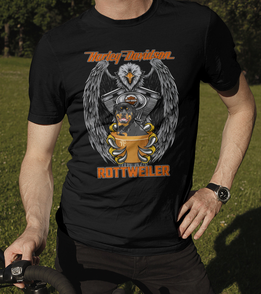 Harley Davidson Rottweiler Motor V-Twin Engine Eagle T-Shirt