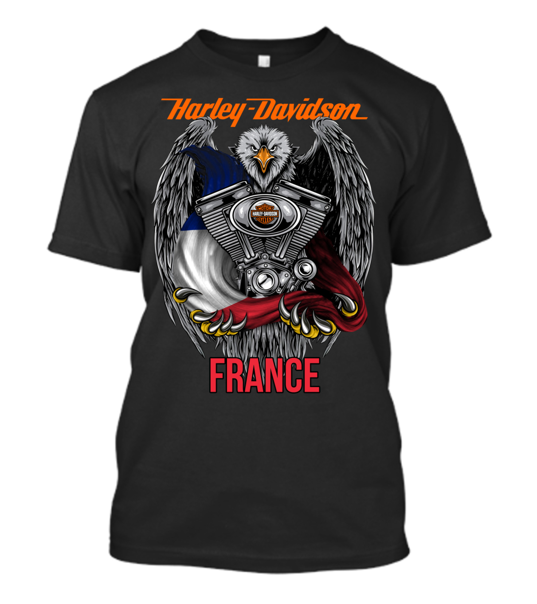 Harley Davidson France Eagle Engine T-Shirt