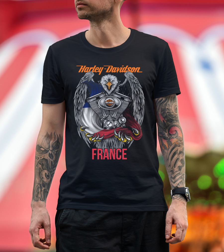 Harley Davidson France Eagle Engine T-Shirt