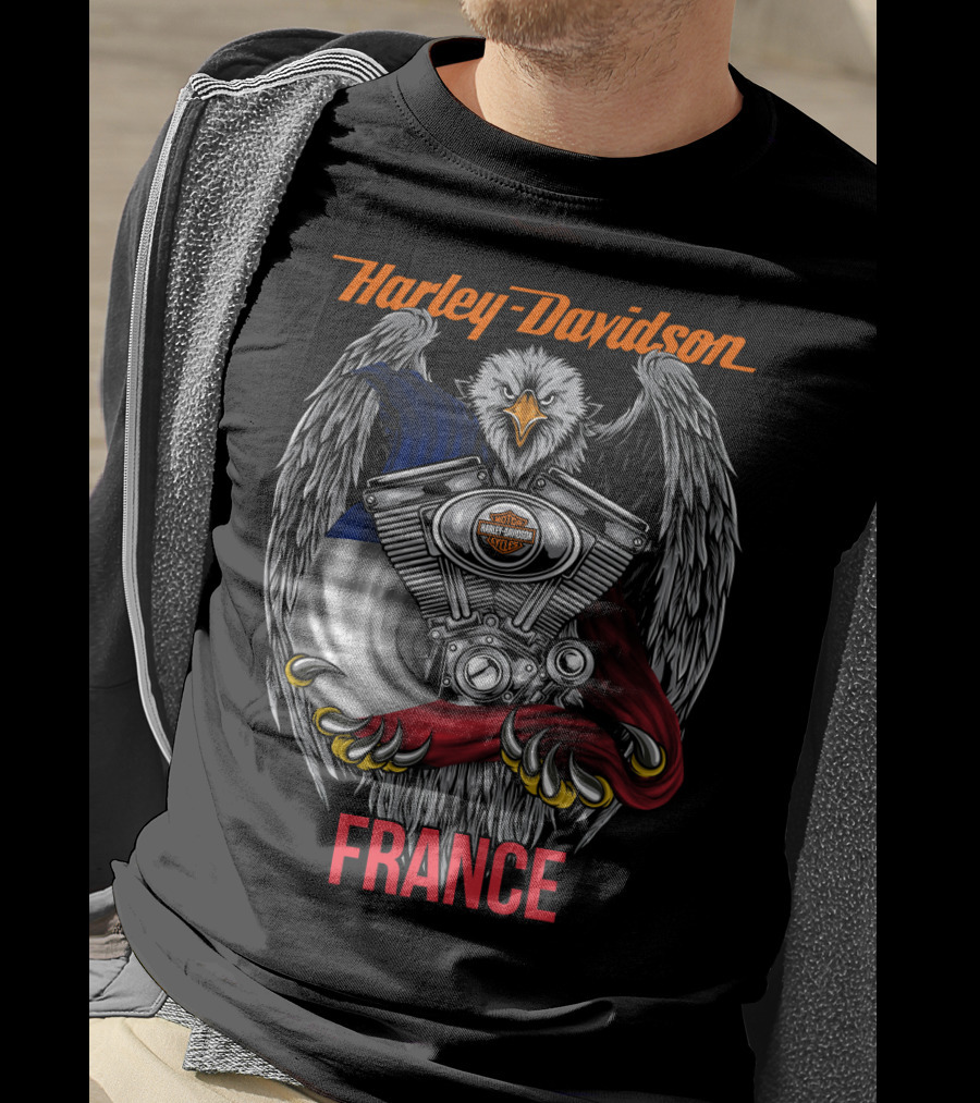 Harley Davidson France Eagle Engine T-Shirt