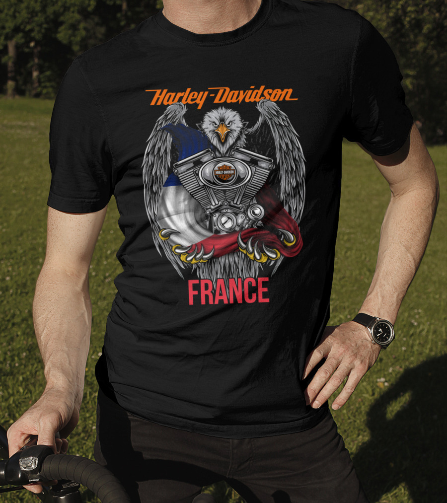 Harley Davidson France Eagle Engine T-Shirt