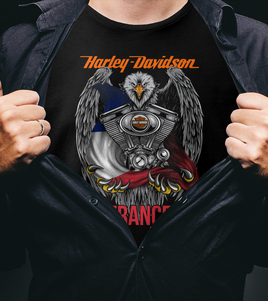 Harley Davidson France Eagle Engine T-Shirt