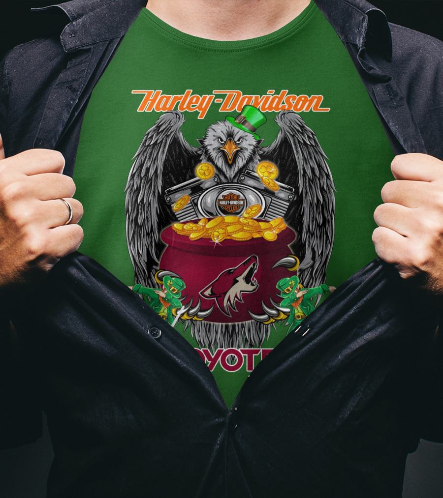 Harley Davidson Coyotes Nhl Arizona St. Patrick's Day T-Shirt