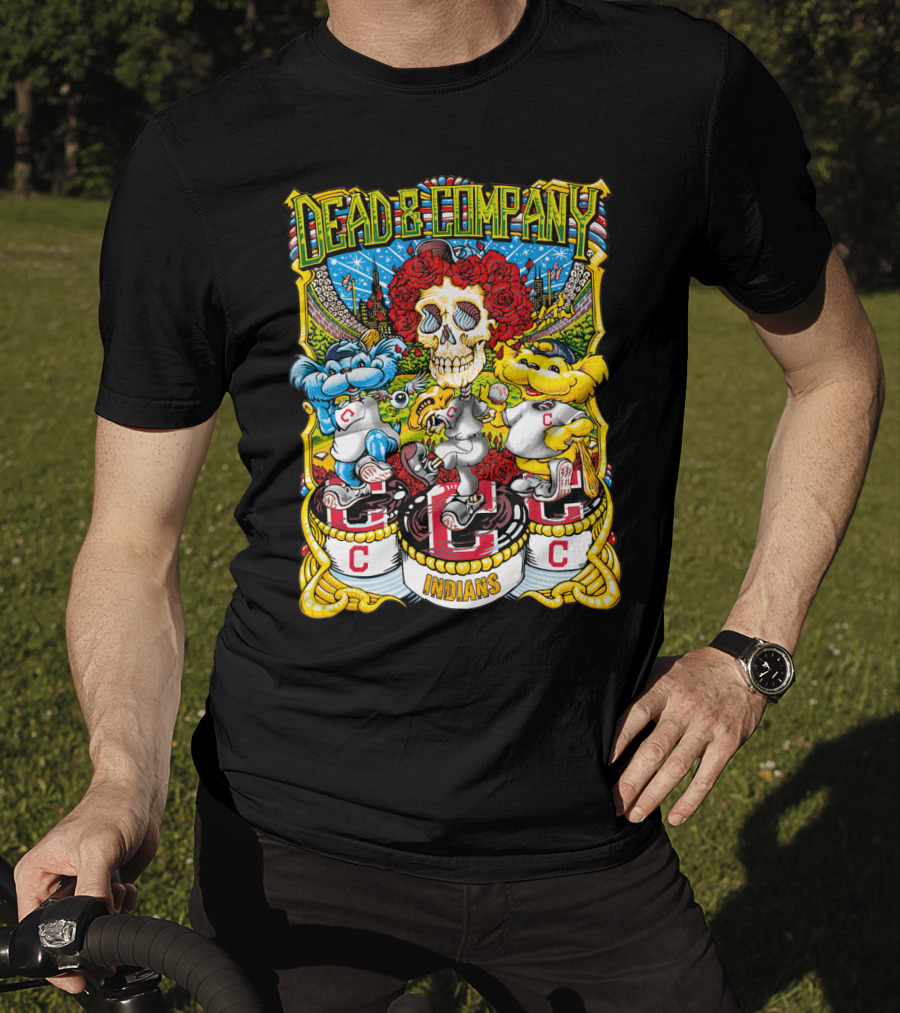 Dead & Company Mlb Cleveland Indians Skulls And Mascots T-Shirt
