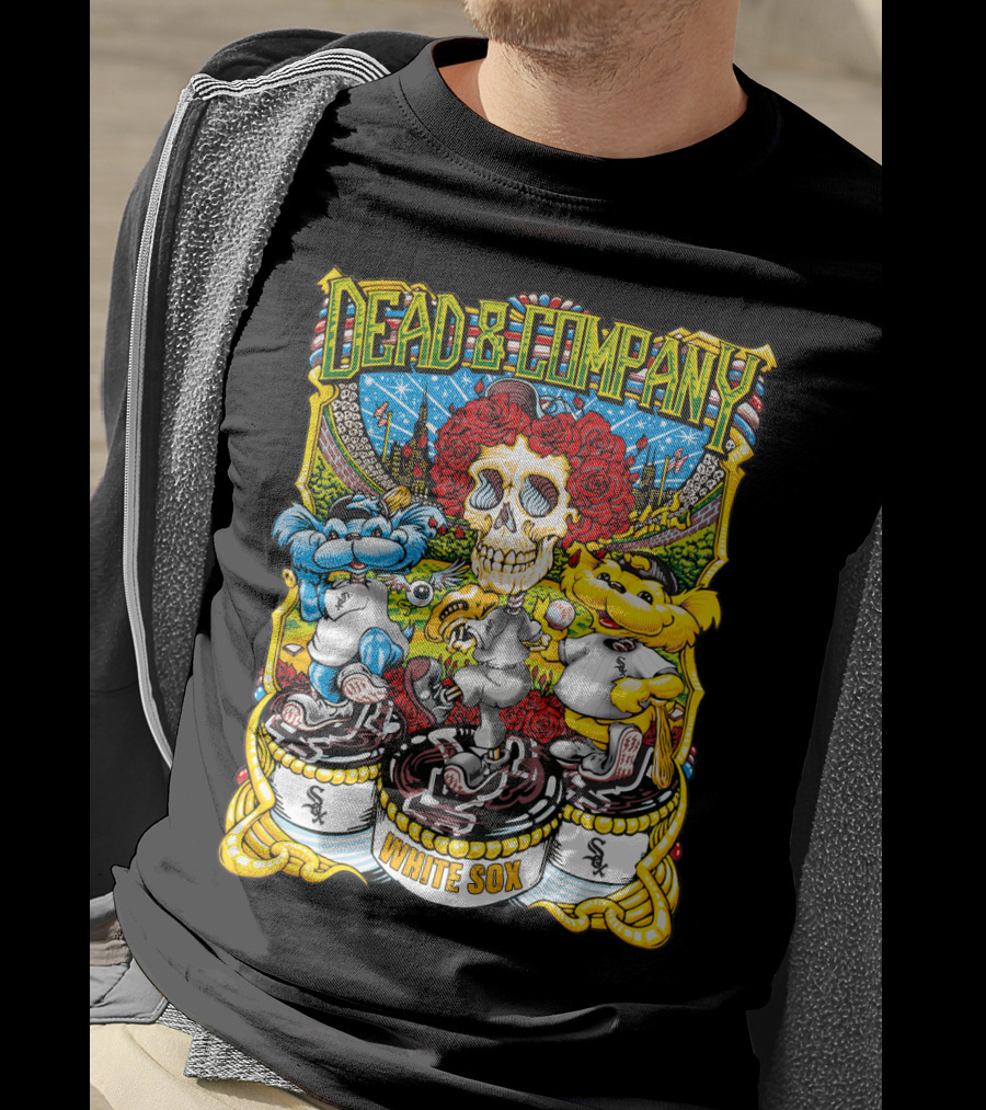 Dead & Company White Sox Mlb Cws Skulls And Bears T-Shirt