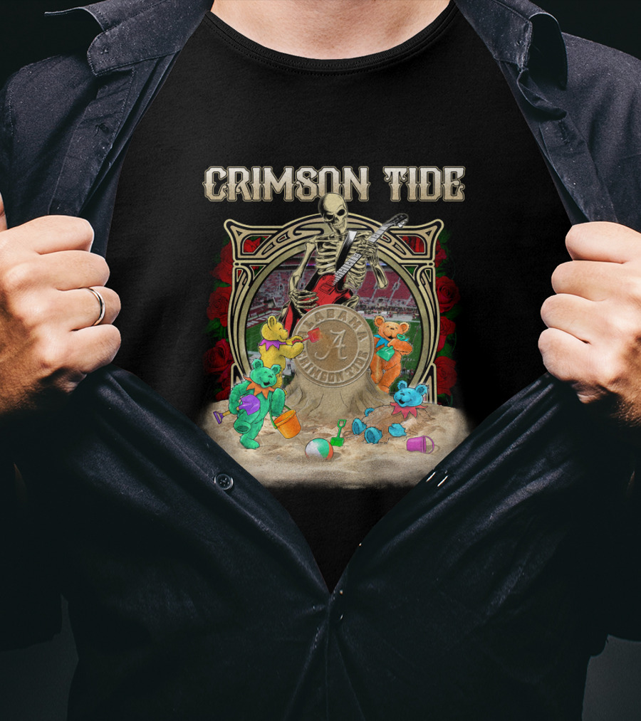 Crimson Tide Alabama Ncaa 1 Grateful Dead Bears T-Shirt