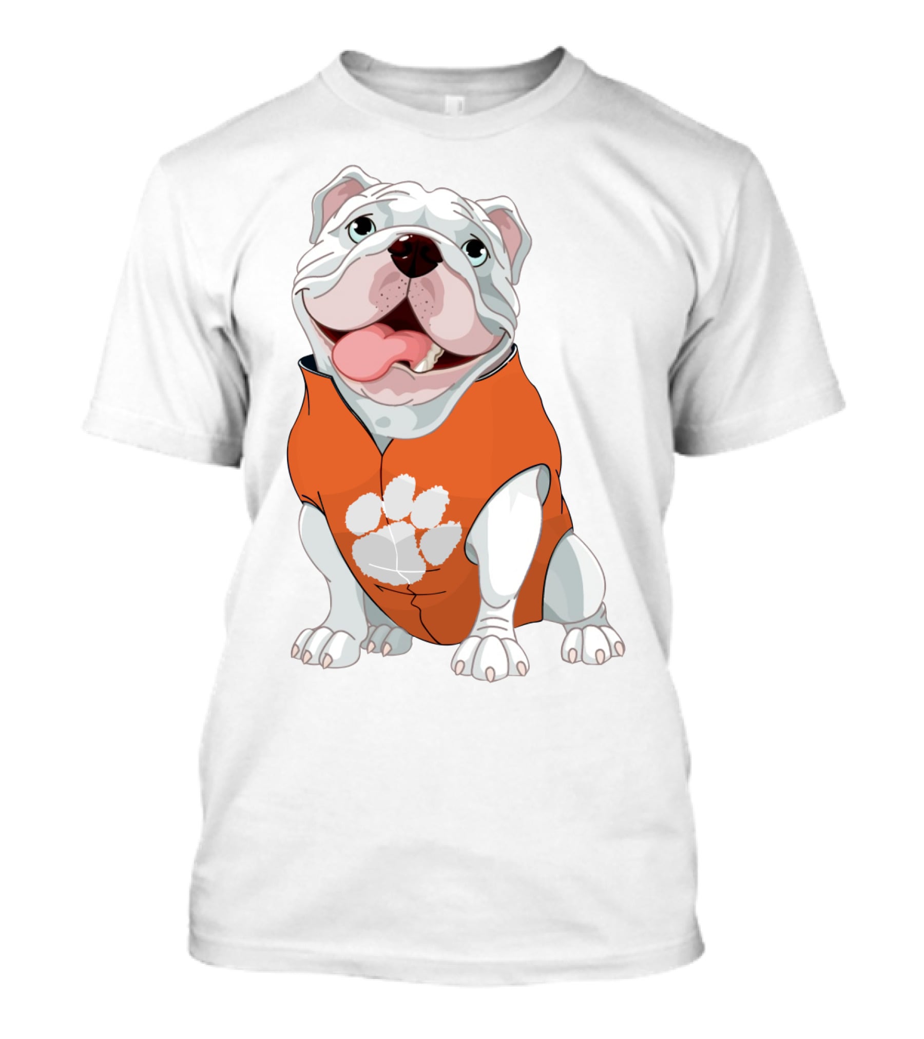 Clemson Tigers Bulldog In Orange Paw T-Shirt