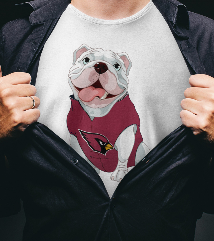 Arizona Cardinals Bulldog In Team Jersey T-Shirt