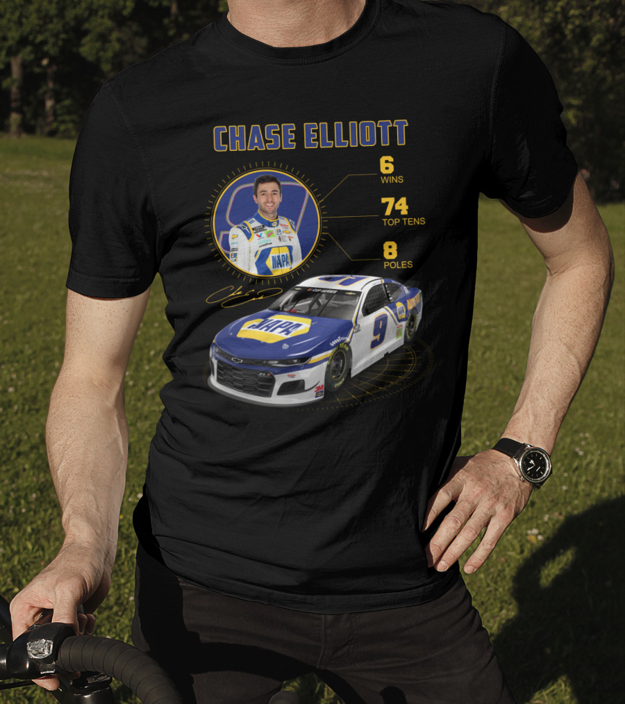 Chase Elliott 6 Wins 74 Top Tens 8 Poles Napa Racing Car T-Shirt