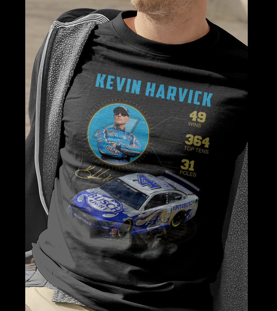 Kevin Harvick Nascar Busch Light 49 Wins 364 Top Tens 31 Poles T-Shirt