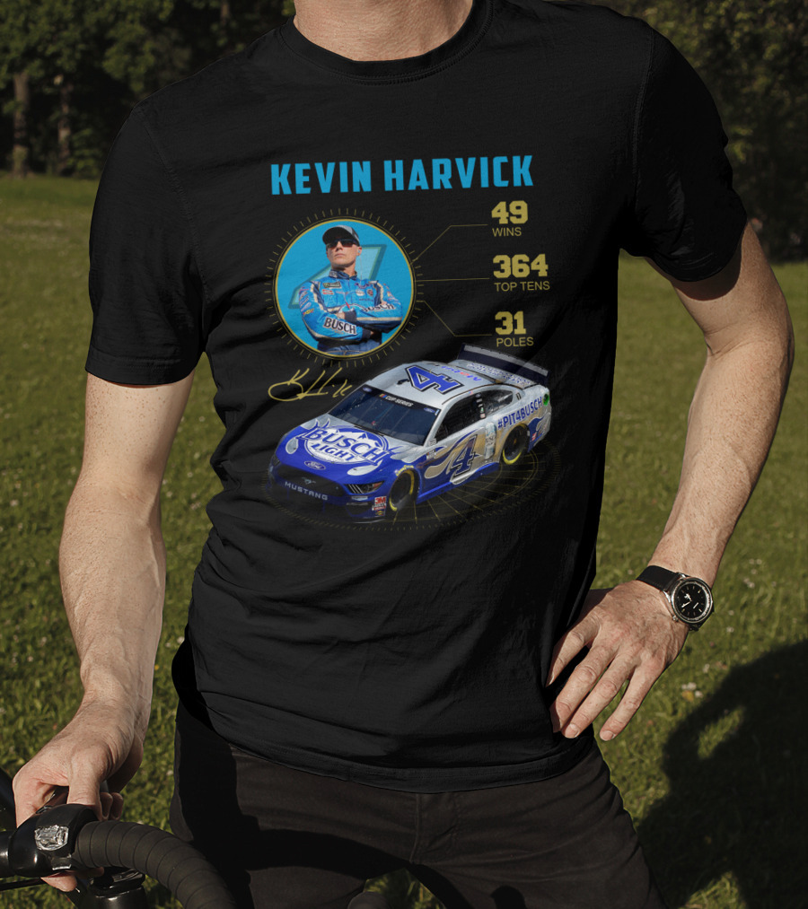 Kevin Harvick Nascar Busch Light 49 Wins 364 Top Tens 31 Poles T-Shirt