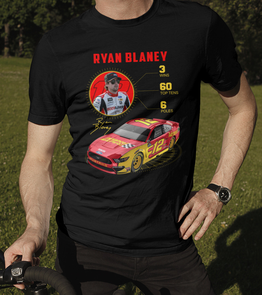 Ryan Blaney 3 Wins 60 Top Tens 6 Poles Mustang T-Shirt