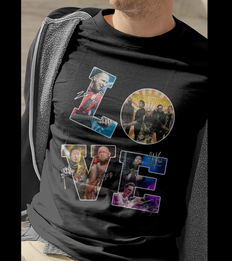 Five Finger Death Punch Love Band Members Tvl T-Shirt