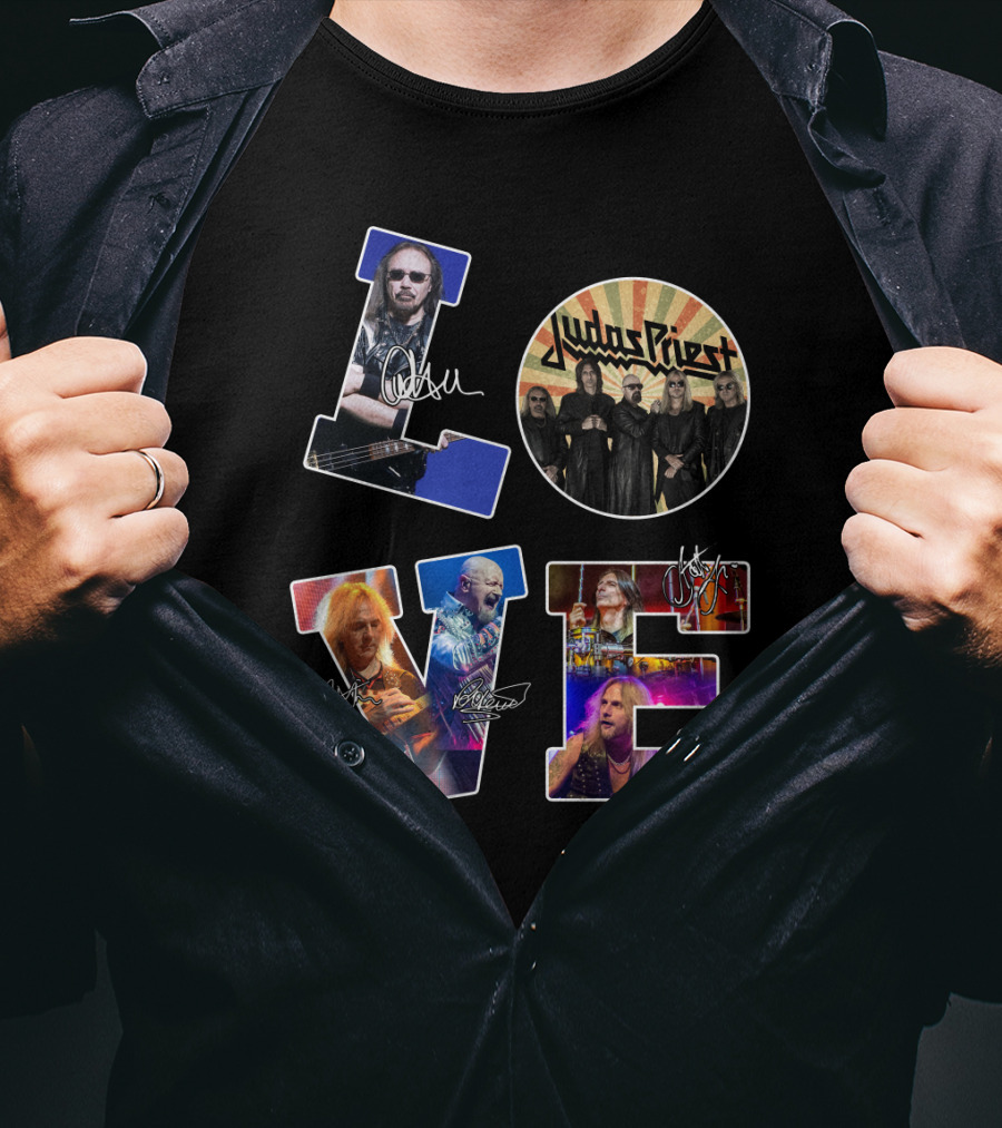 Judas Priest Love Autographed Photos T-Shirt