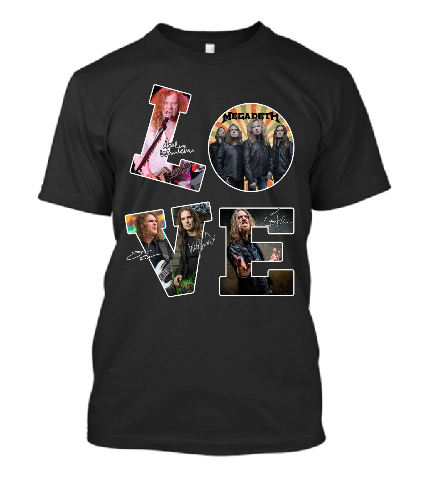 Love Megadeth Band Members Signatures T-Shirt