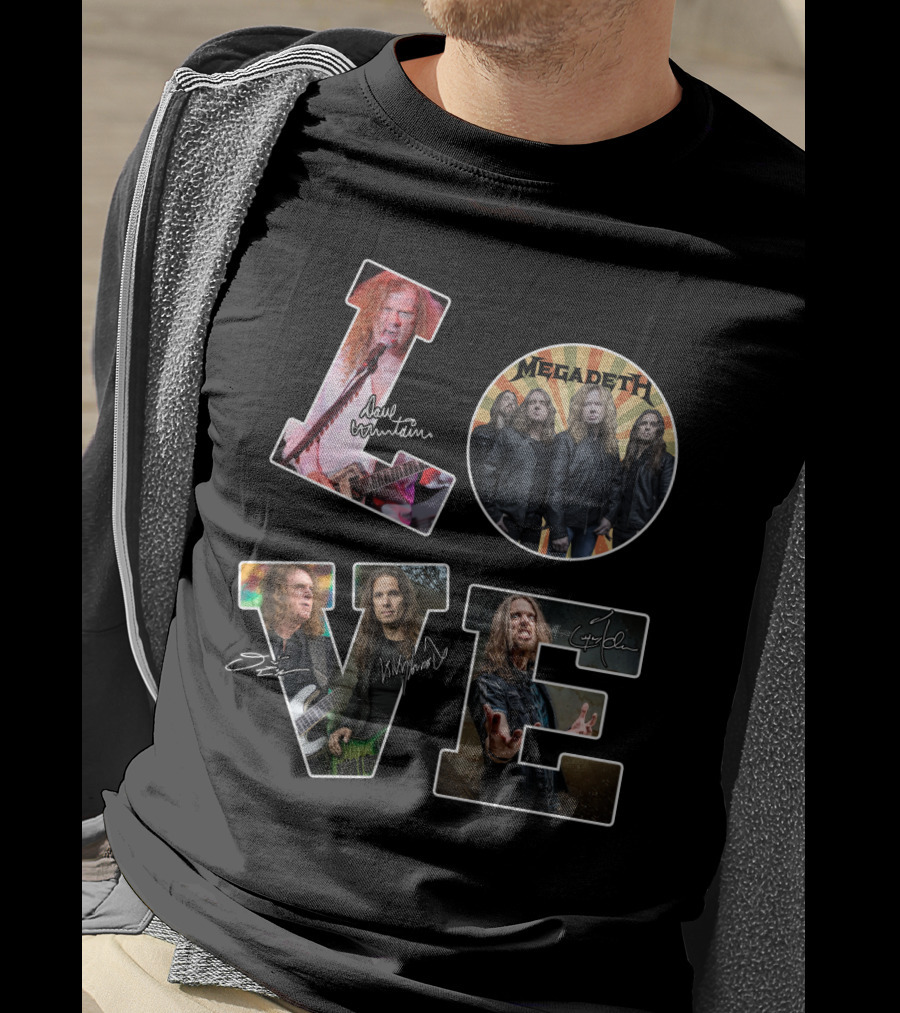 Love Megadeth Band Members Signatures T-Shirt