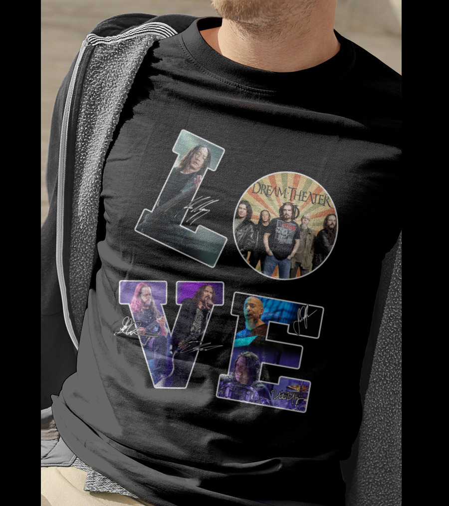 Love 76 Dream Theater Band Members Signatures T-Shirt