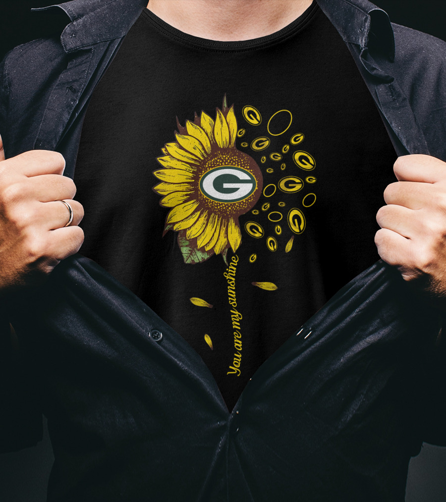 Green Bay Packers Sunflower You Are My Sunshine Nfl Theme T-Shirt