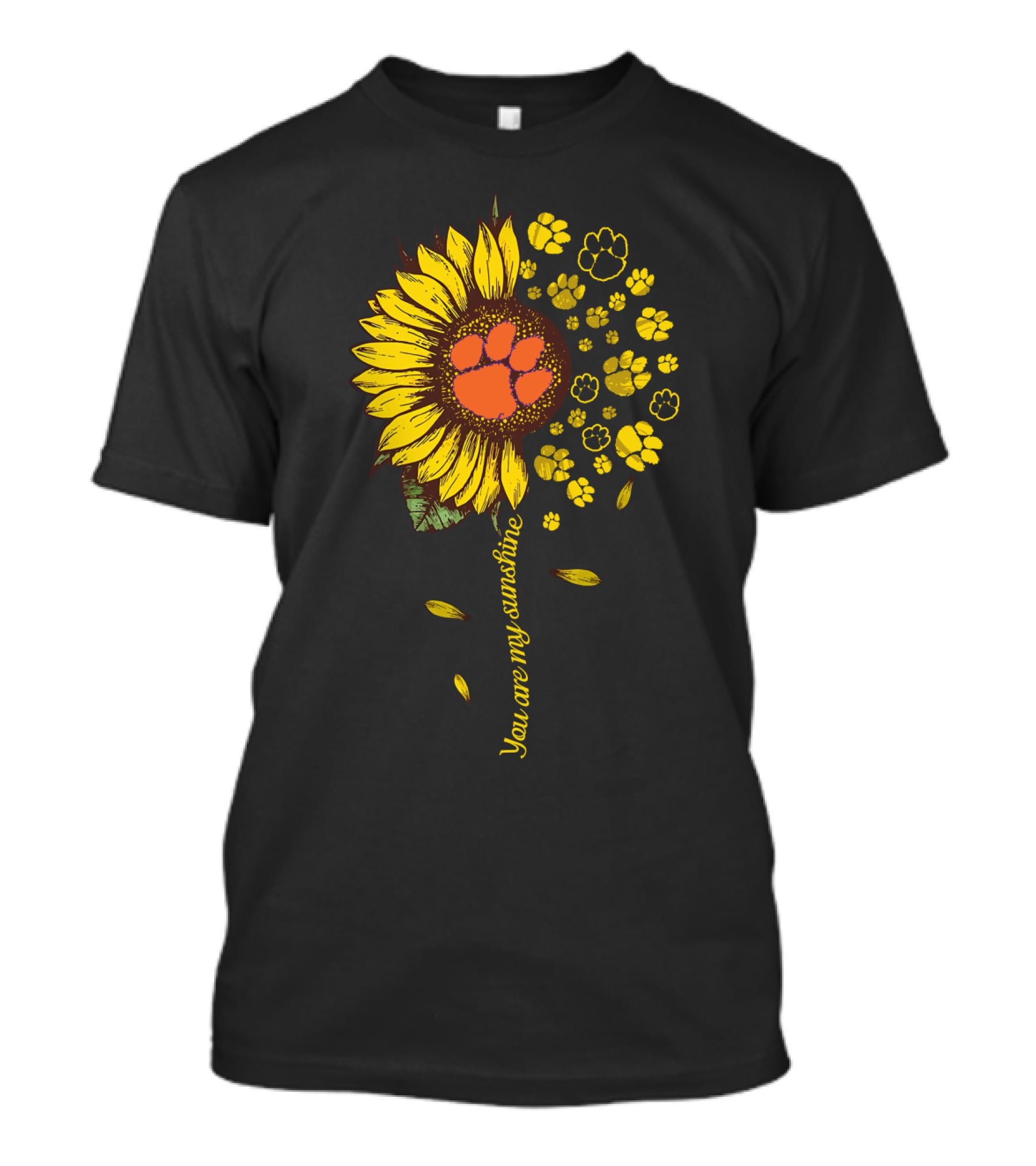 Sunflower Paw Prints You Are My Sunshine T-Shirt
