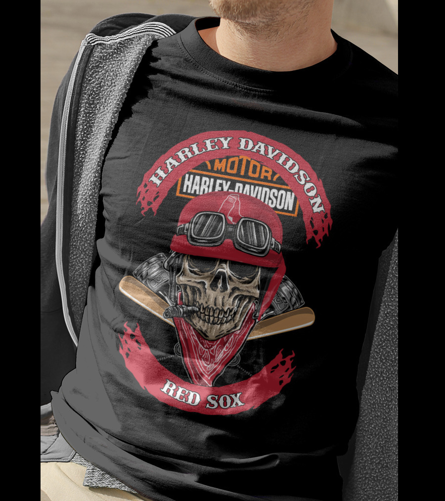 Harley Davidson Red Sox Motor Mlb Brs 96 T-Shirt
