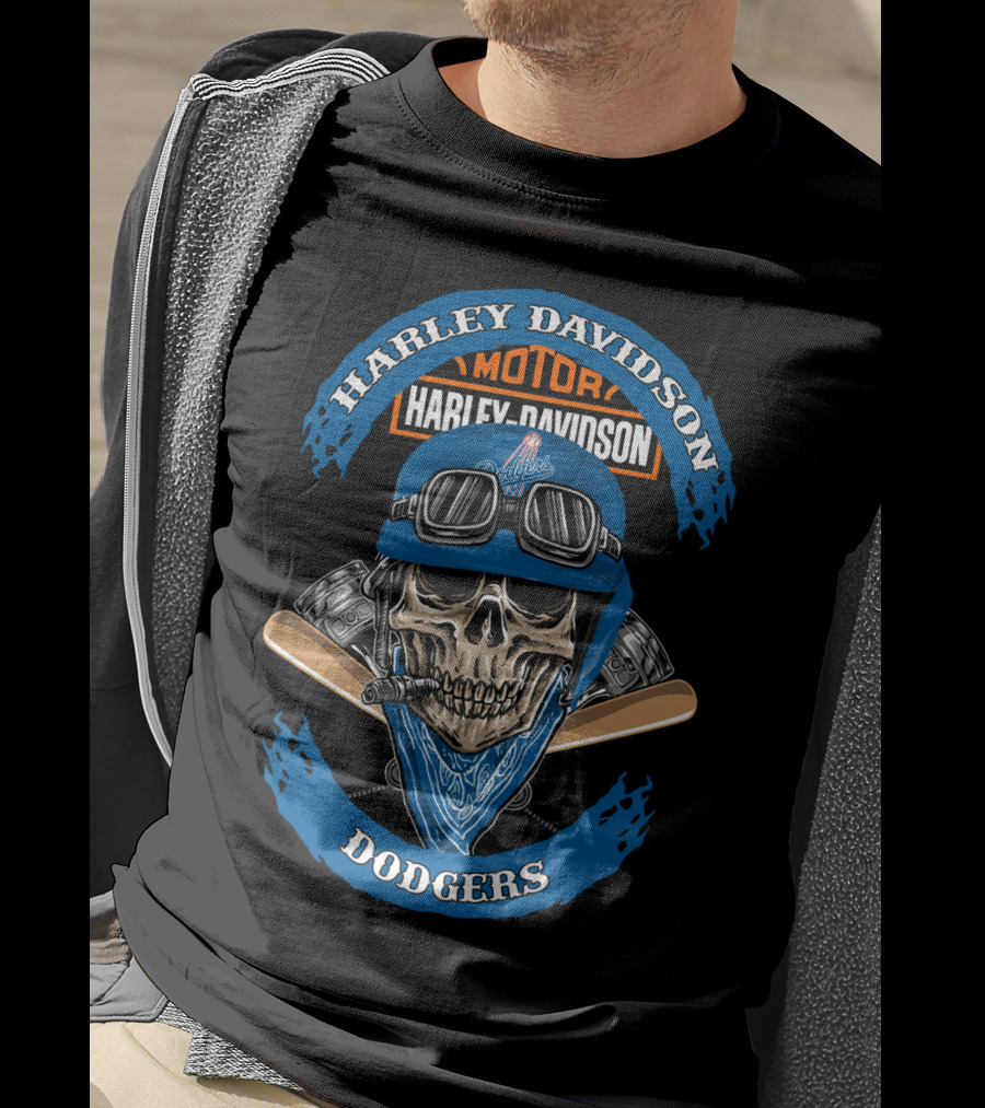 Harley Davidson Motorcyles Dodgers 96 Mlb Lad T-Shirt