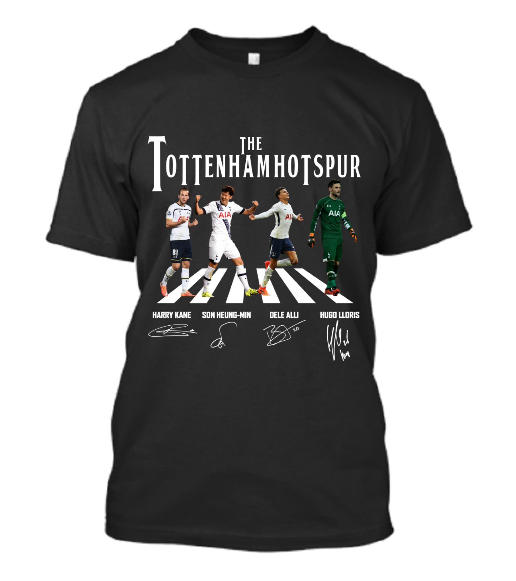 The Tottenham Hotspur Harry Kane Son Heung-Min Dele Alli Hugo Lloris Abbey Road T-Shirt