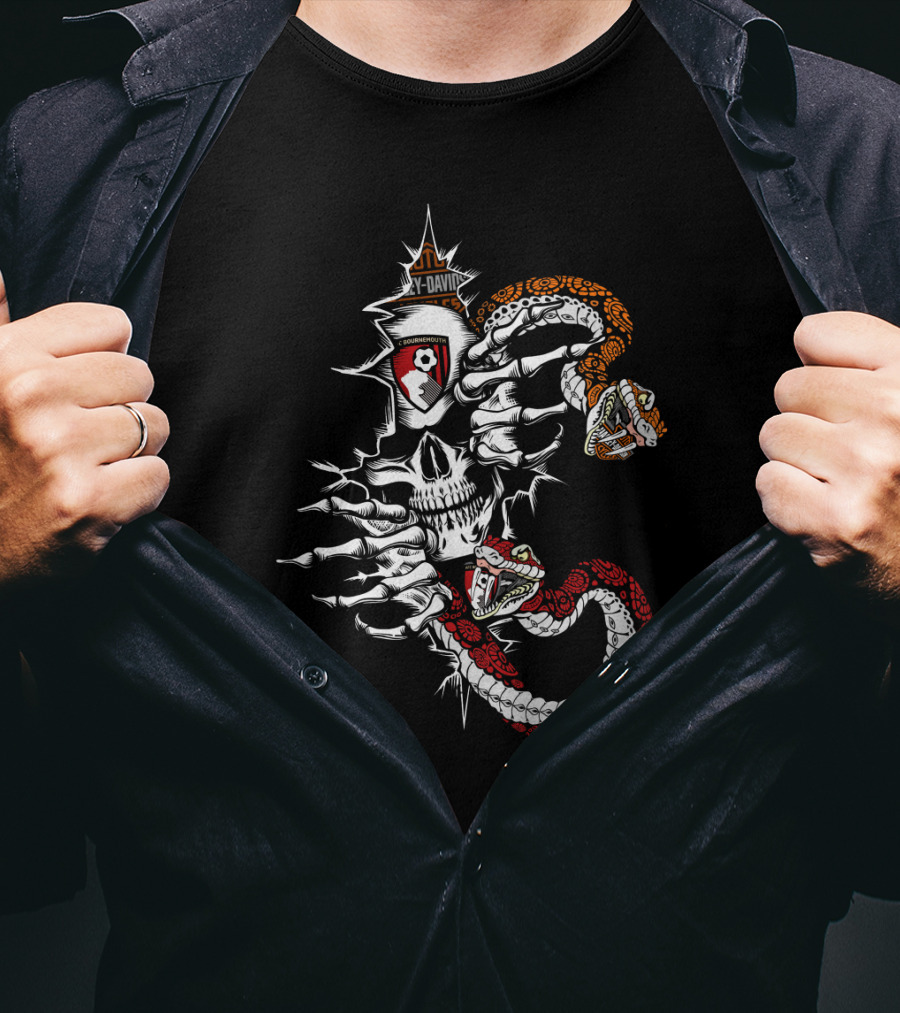 Skull Snake Football Badge T-Shirt