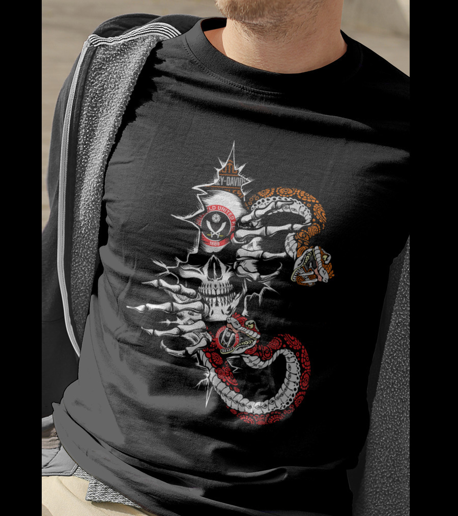 Harley Davidson J&D United Mc 1956 Skull And Serpents T-Shirt