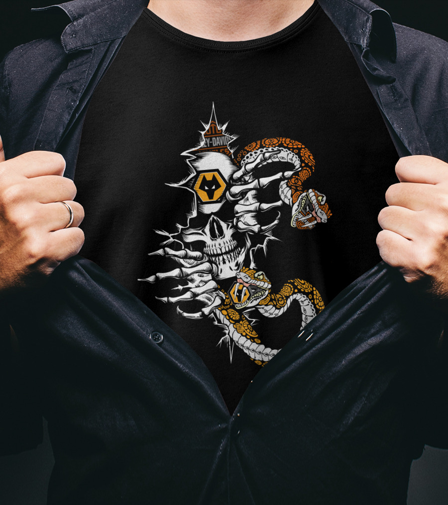 Skull Snake Wolverhampton Wanderers Badge T-Shirt