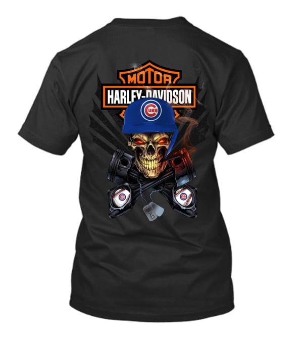 Motor Harley Davidson Cubs Skull Helmet Pistons T-Shirt