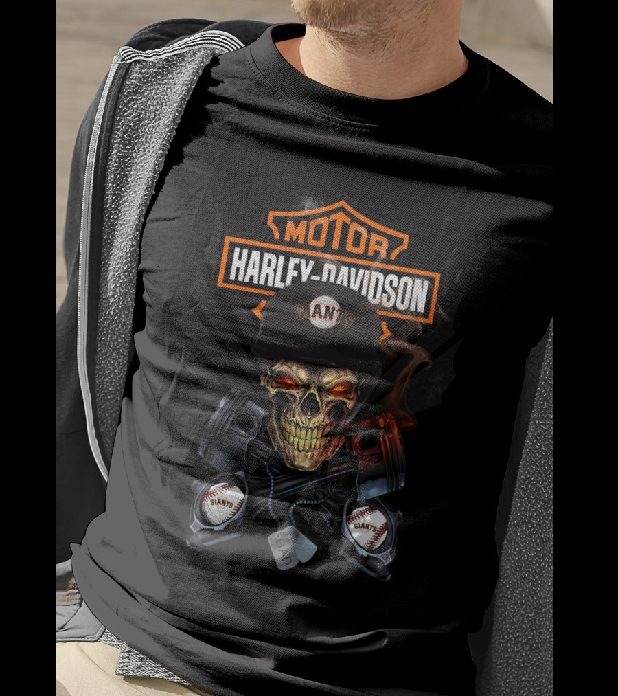 Harley Davidson Giants Skull Pistons Motorcycles Sfg T-Shirt