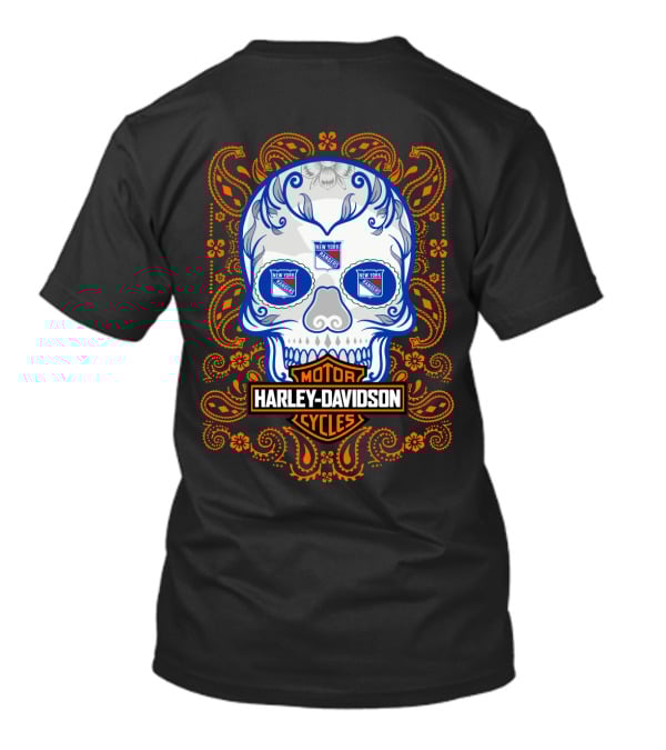 Harley Davidson Cycles Skull New York Rangers Nhl 102 Tvl T-Shirt