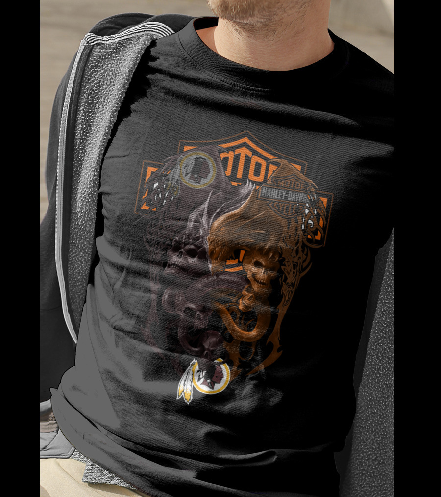 Motor Harley Davidson Cycles Nfl Skull Dragon Football Theme T-Shirt