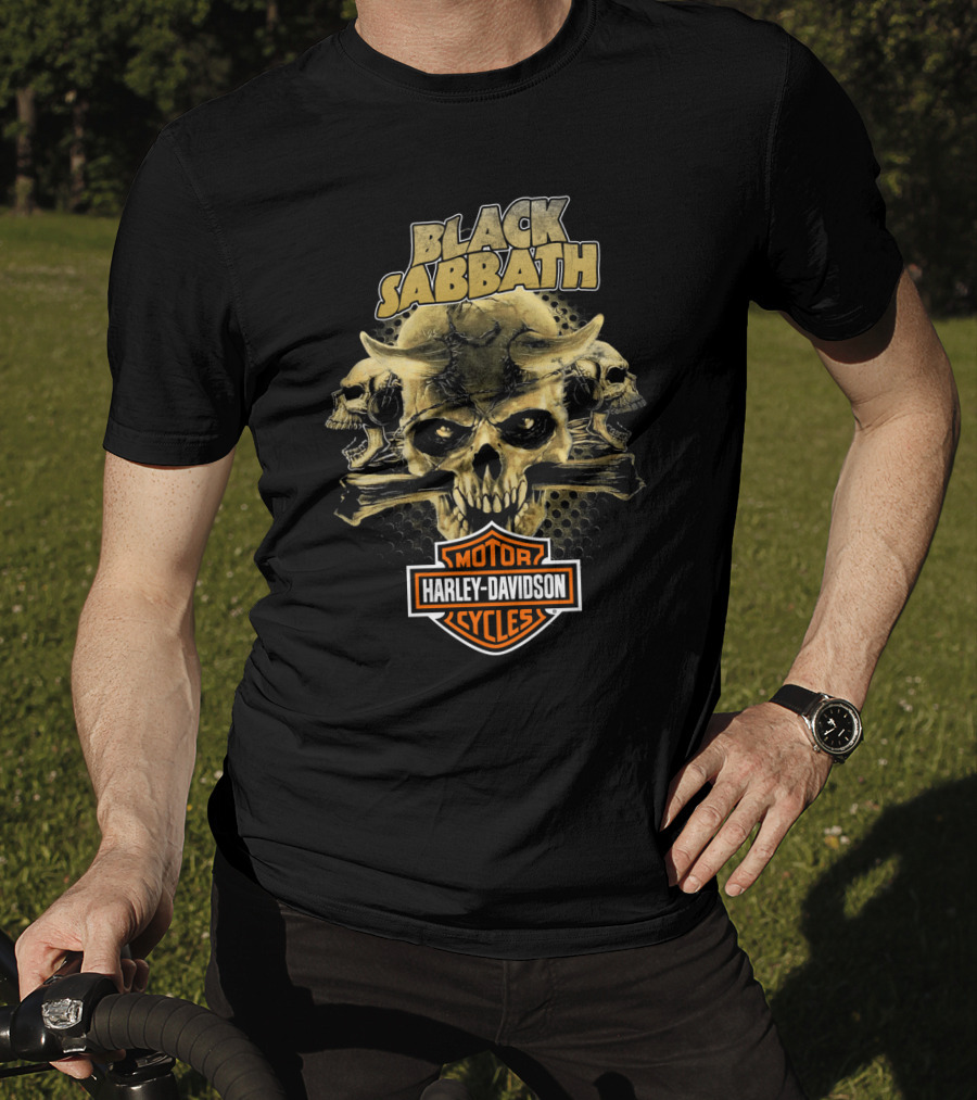 Black Sabbath Harley Davidson Motor Cycles Skull T-Shirt