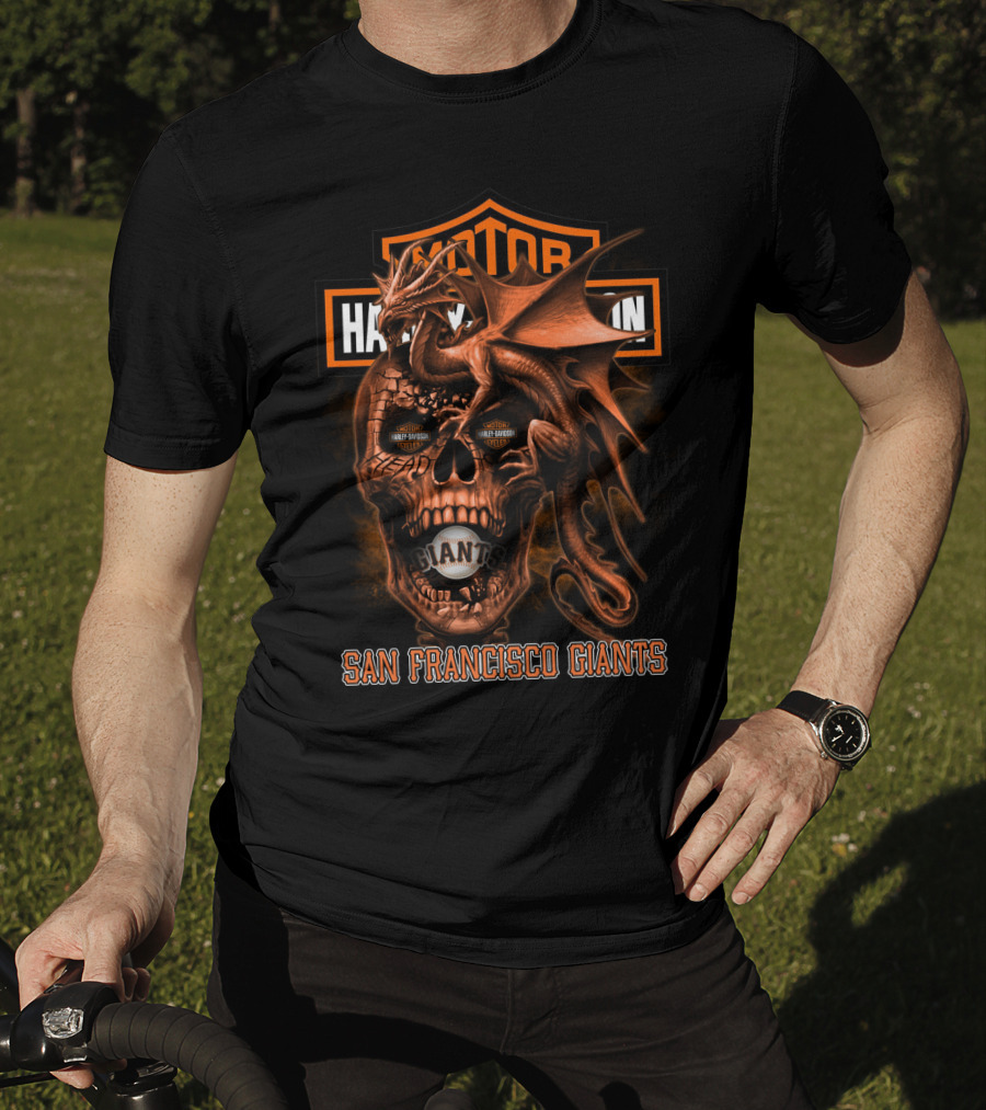 Harley Davidson Dragon Skull Giants San Francisco 111 T-Shirt
