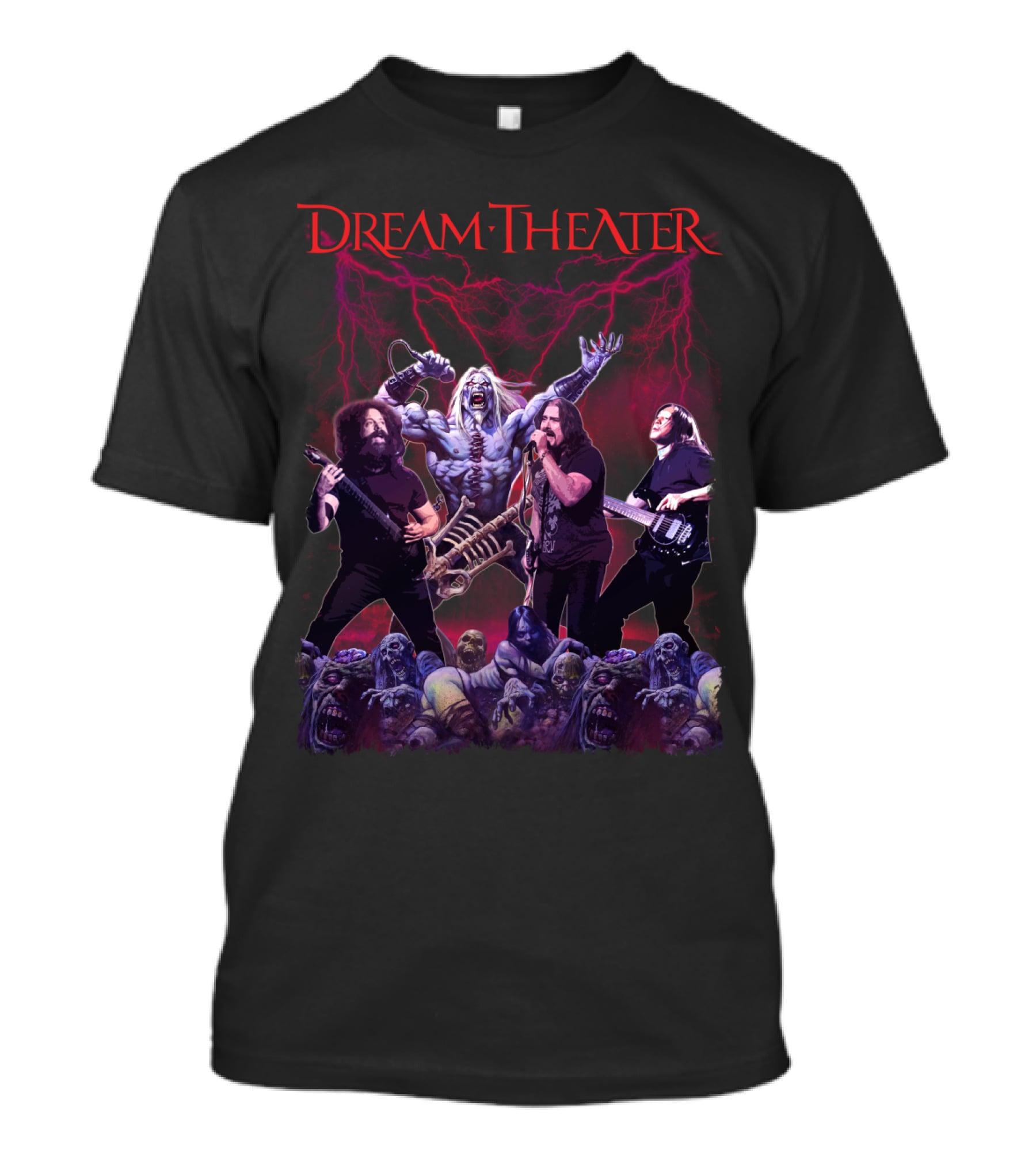 Dream Theater Zombie Concert Fantasy With Electric Lightning Effects T-Shirt