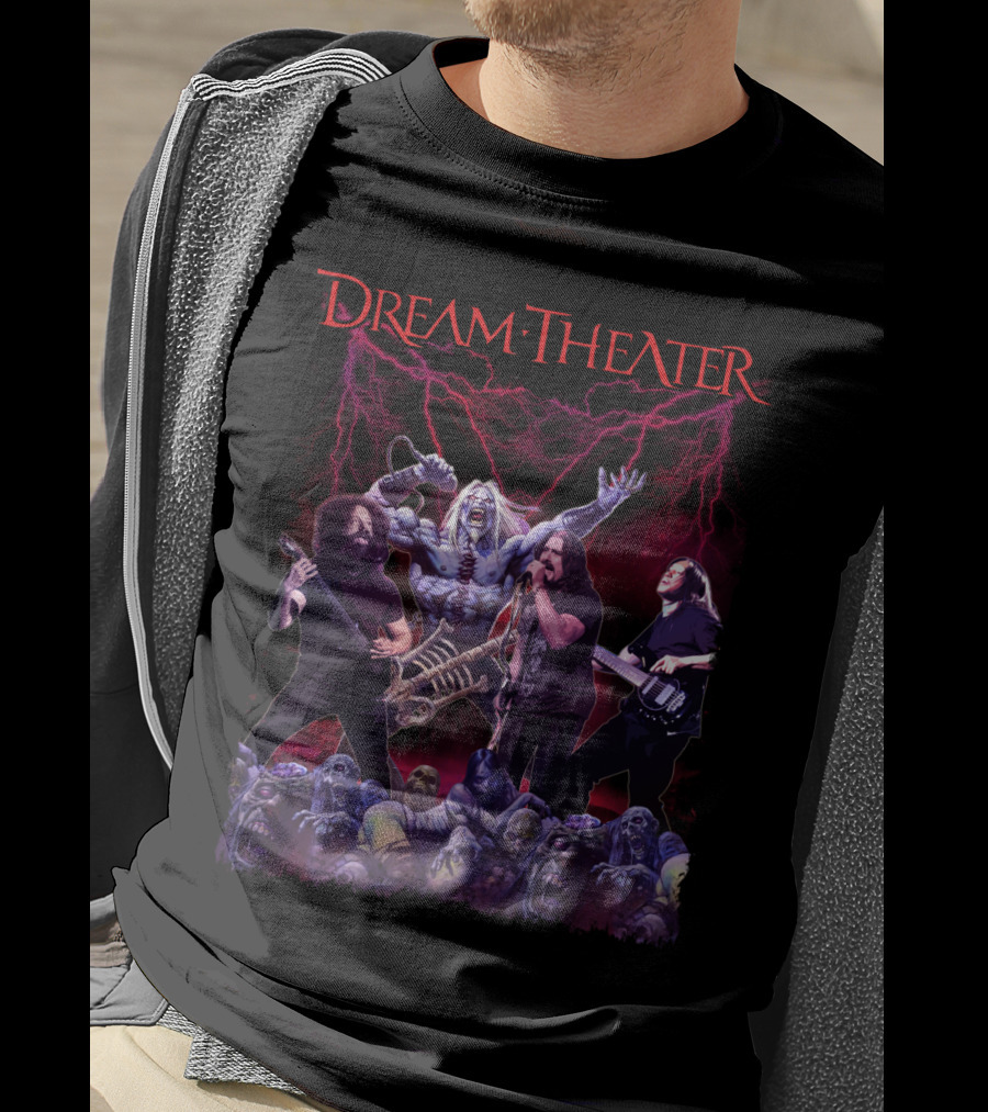 Dream Theater Zombie Concert Fantasy With Electric Lightning Effects T-Shirt