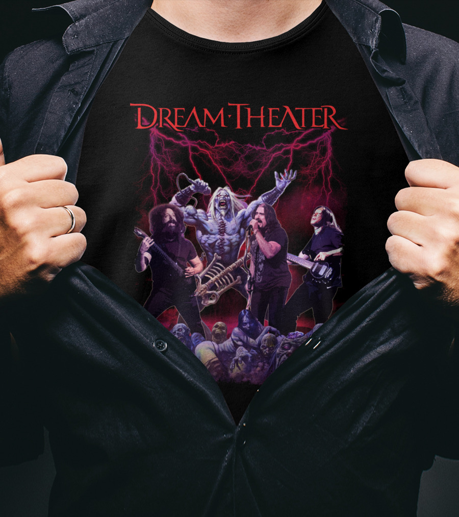 Dream Theater Zombie Concert Fantasy With Electric Lightning Effects T-Shirt