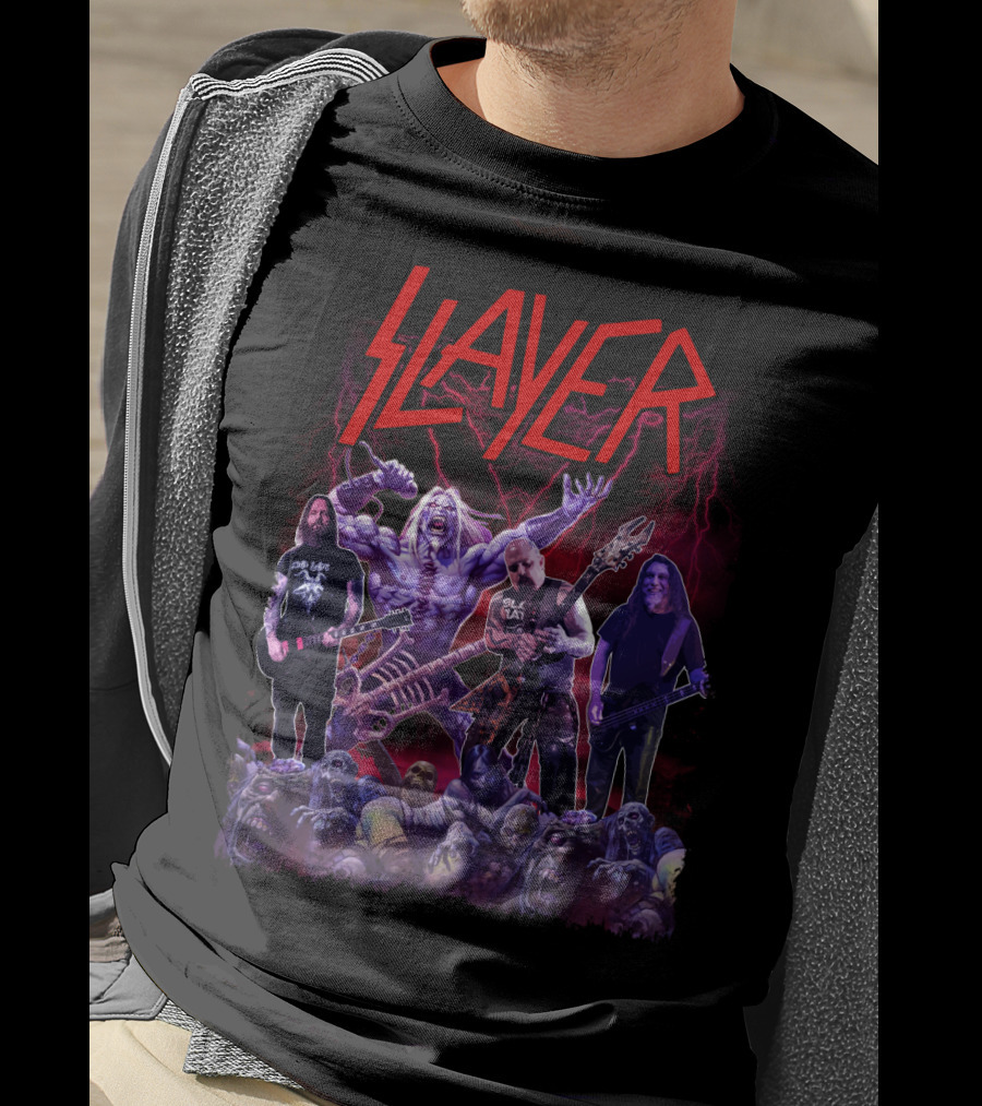 Slayer Band Graphic With Guitarists And Undead Creatures T-Shirt