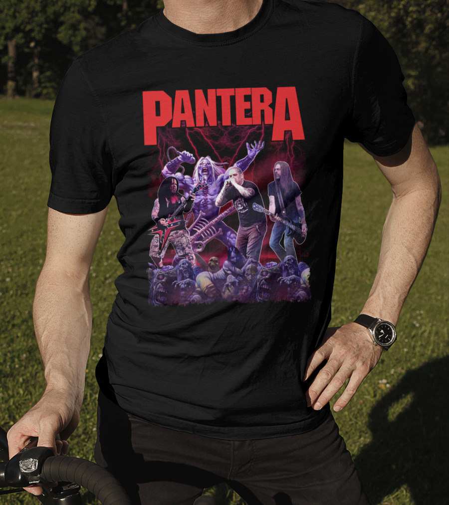 Pantera Live Electric Performance With Zombies And Purple Lightning T-Shirt