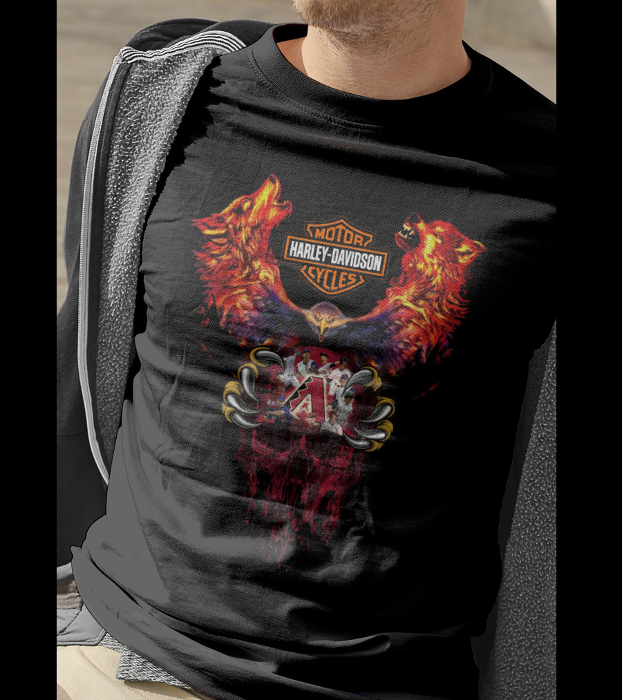 Harley Davidson Motor Cycles Arizona Diamondbacks Mlb Wolf T-Shirt