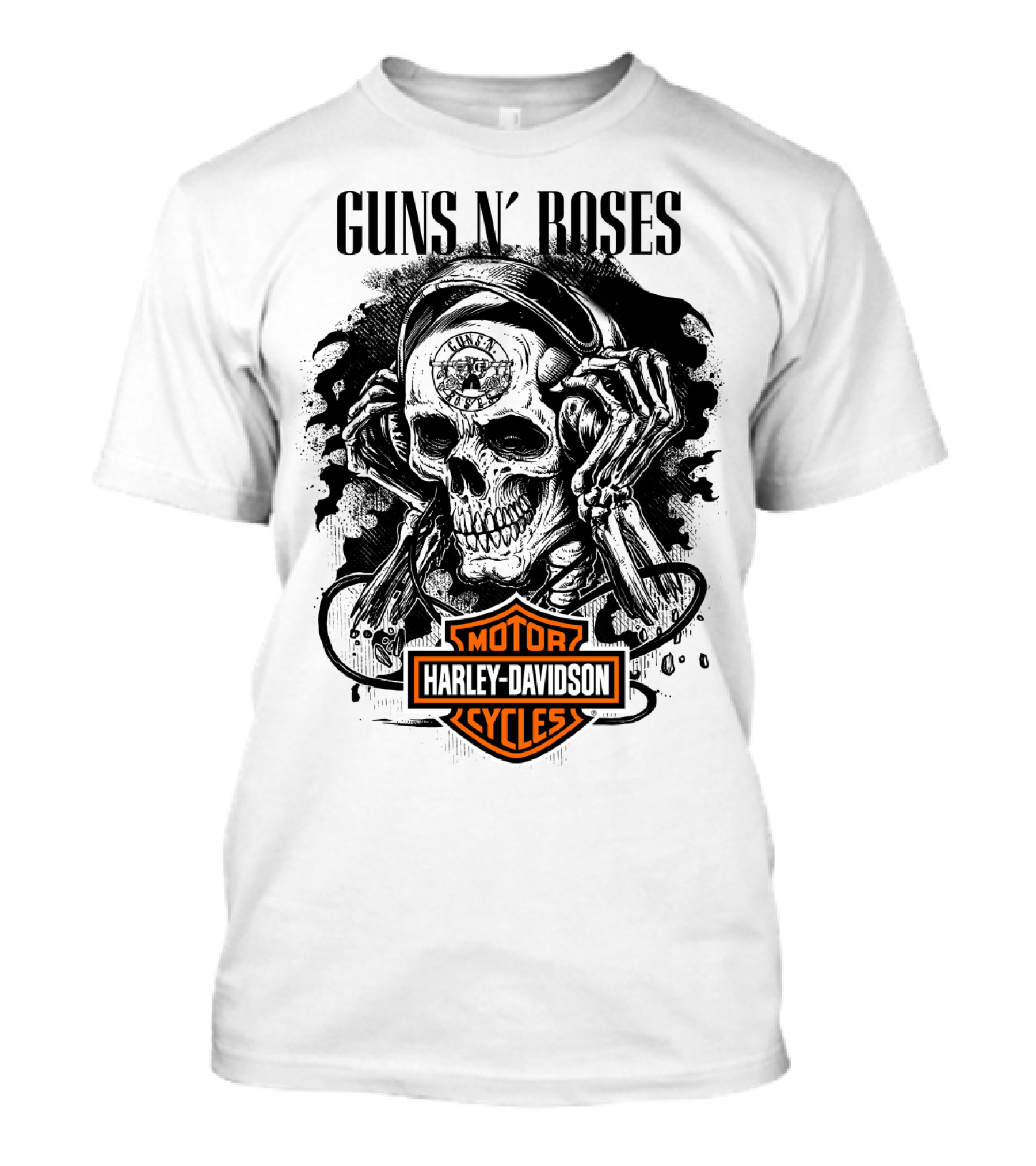 Guns N' Roses Harley Davidson Skull T-Shirt