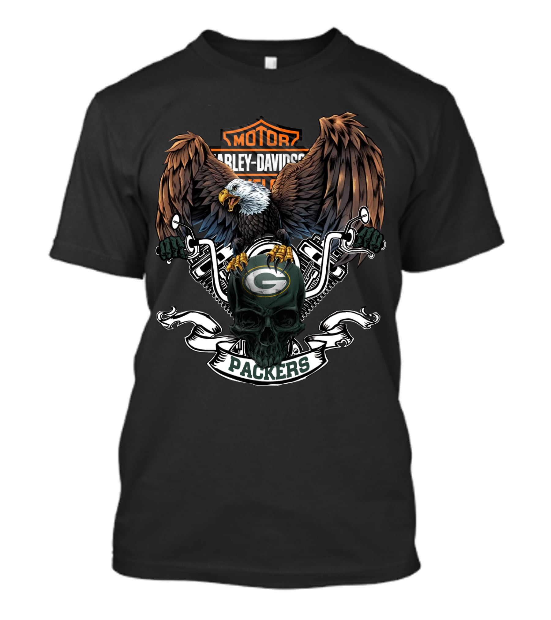 Motor Harley Davidson Eagle Green Bay Packers T-Shirt