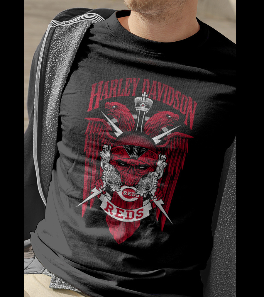 Harley Davidson Reds Mlb Cincinnati Reds T-Shirt