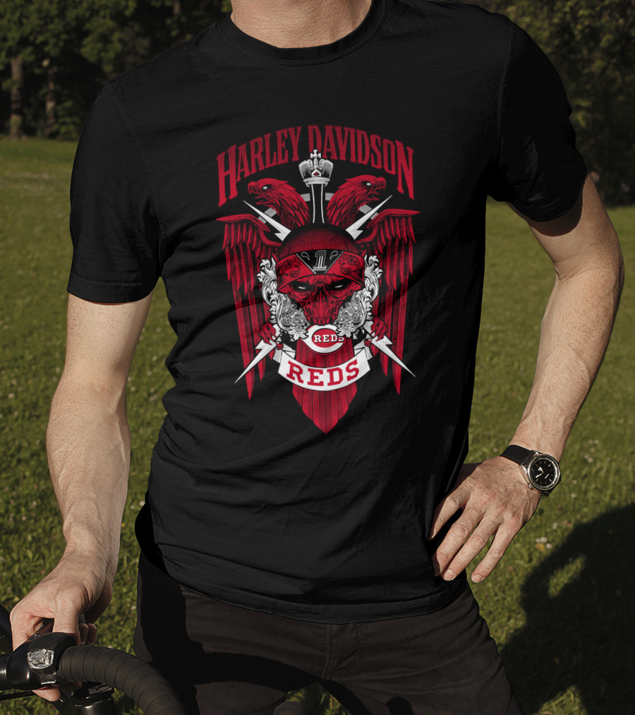 Harley Davidson Reds Mlb Cincinnati Reds T-Shirt
