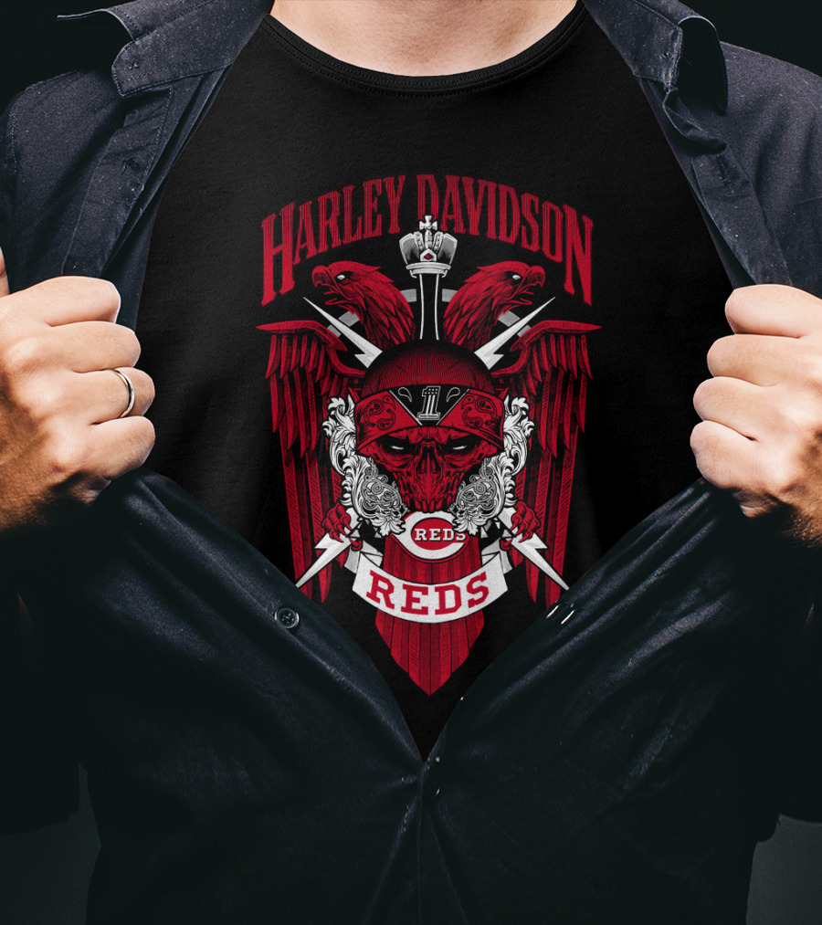 Harley Davidson Reds Mlb Cincinnati Reds T-Shirt