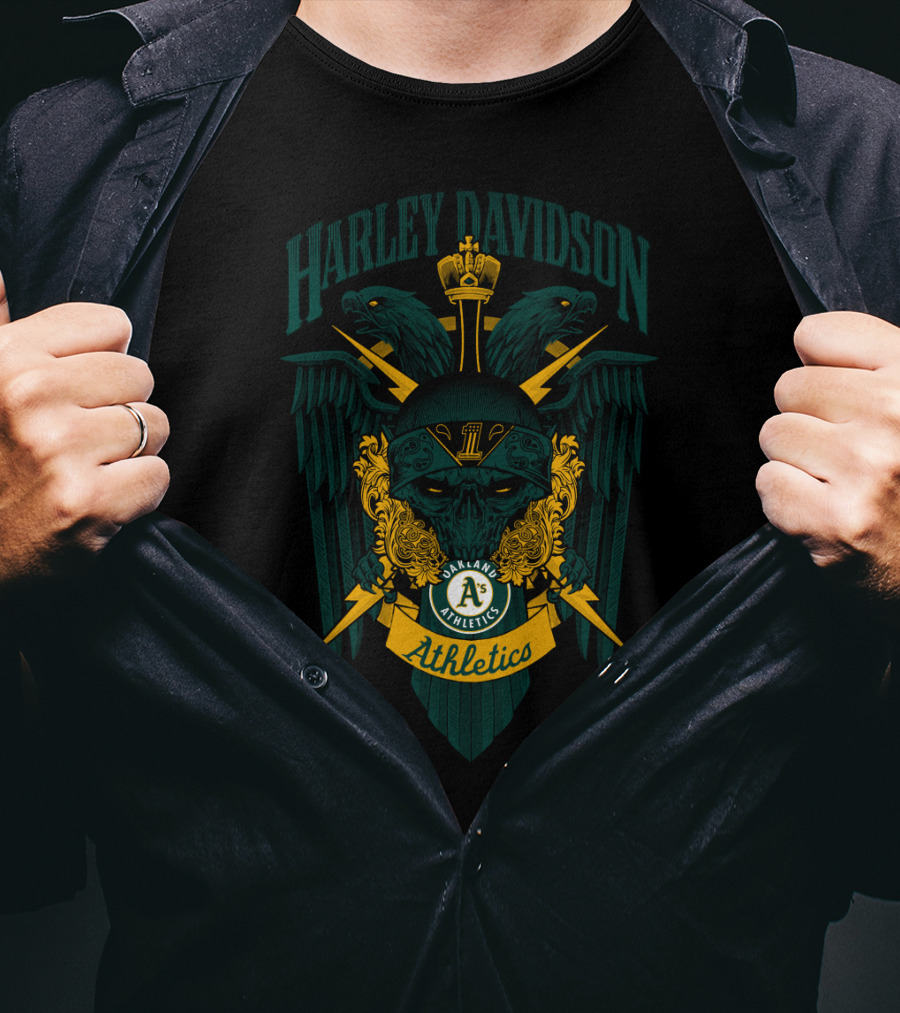 Harley Davidson Oakland Athletics A's Mlb T-Shirt
